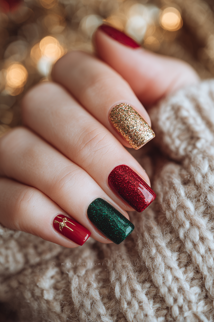 Chrome Nägel in Gold und Silber – Weihnachtsnägel Design 2025