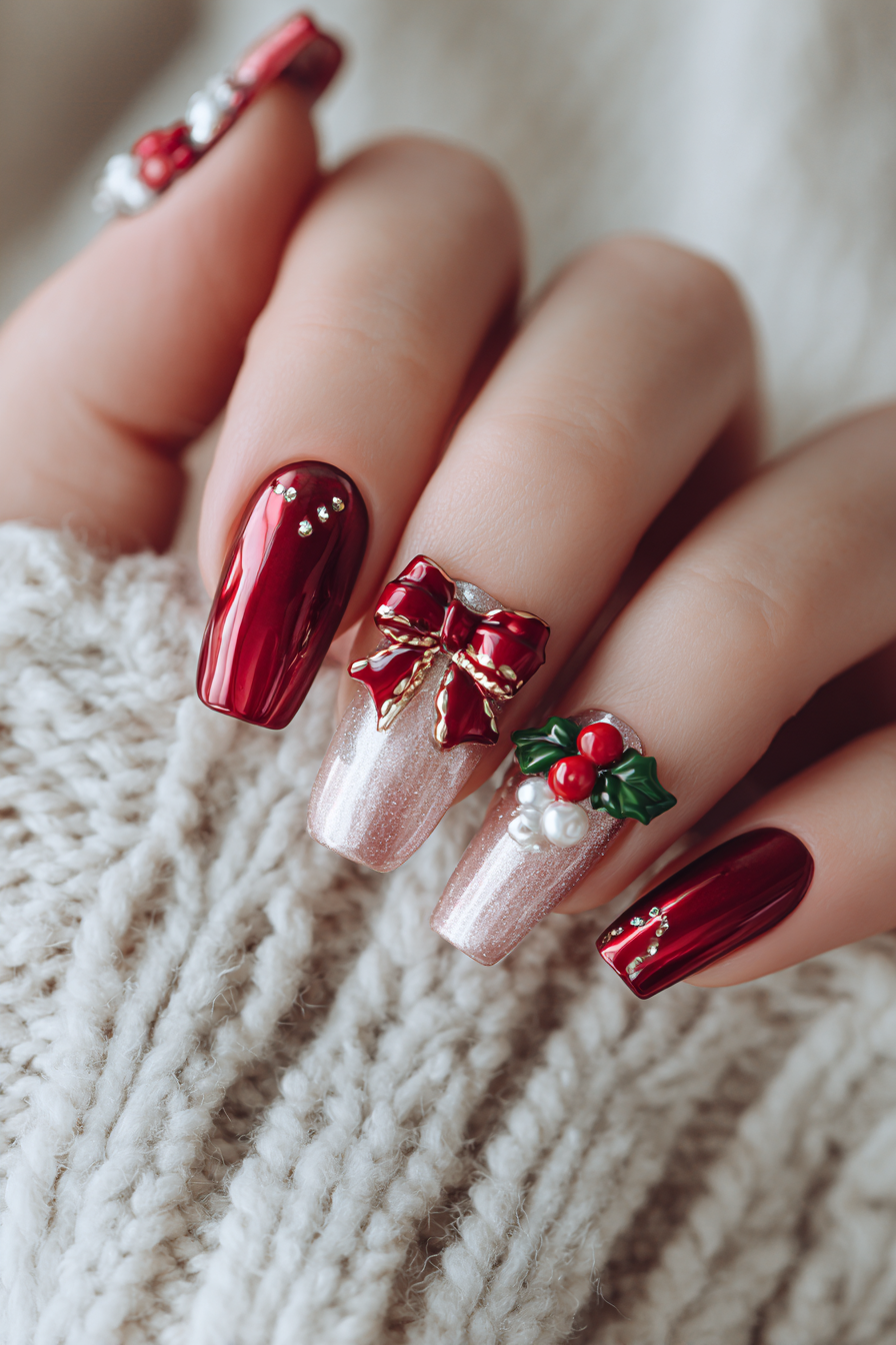 Candy Cane Nails — Zuckerstangen-Design – Weihnachtsnägel Design 2025