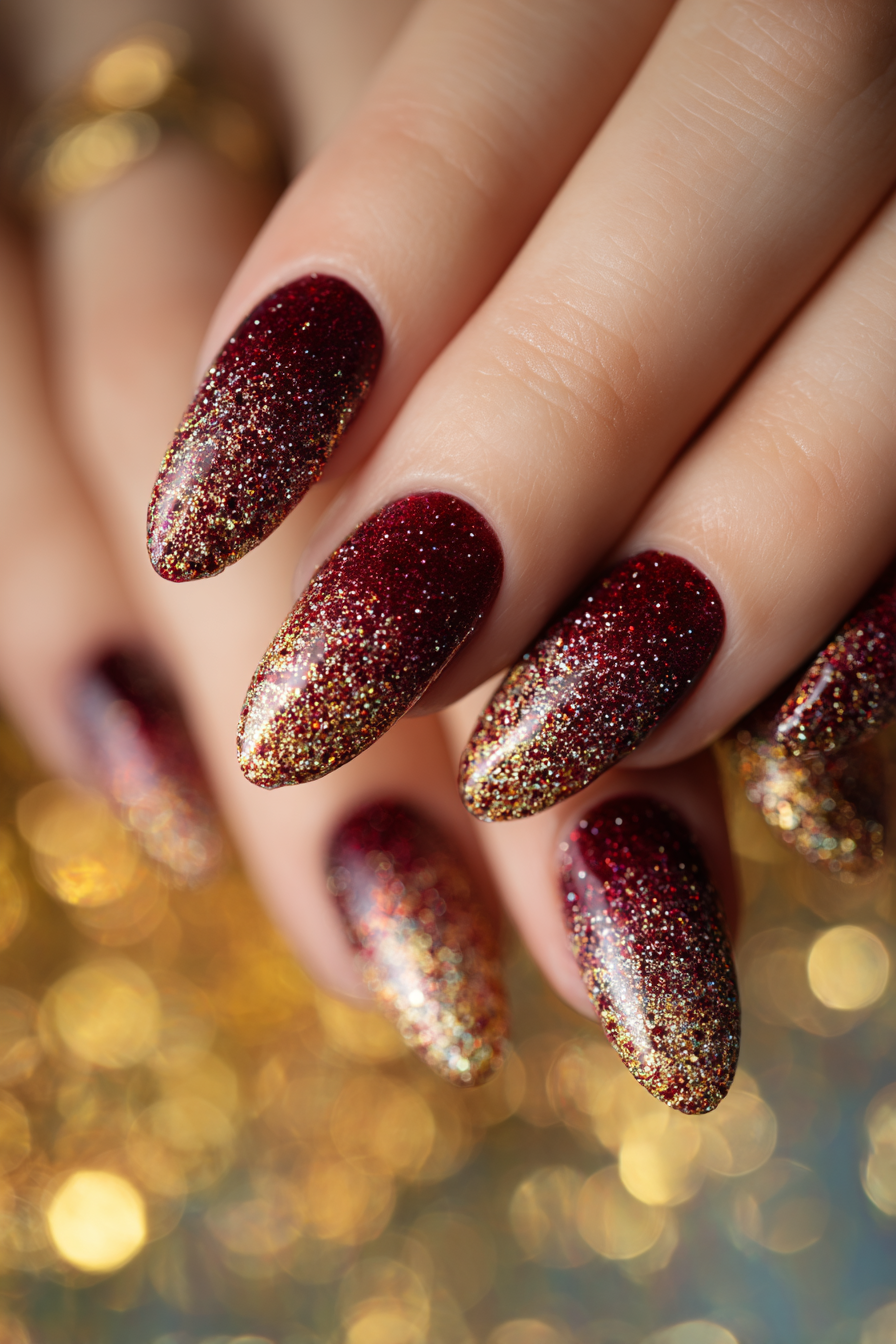 Nude Nägel mit Weihnachtsstern – Weihnachtsnägel Design 2025