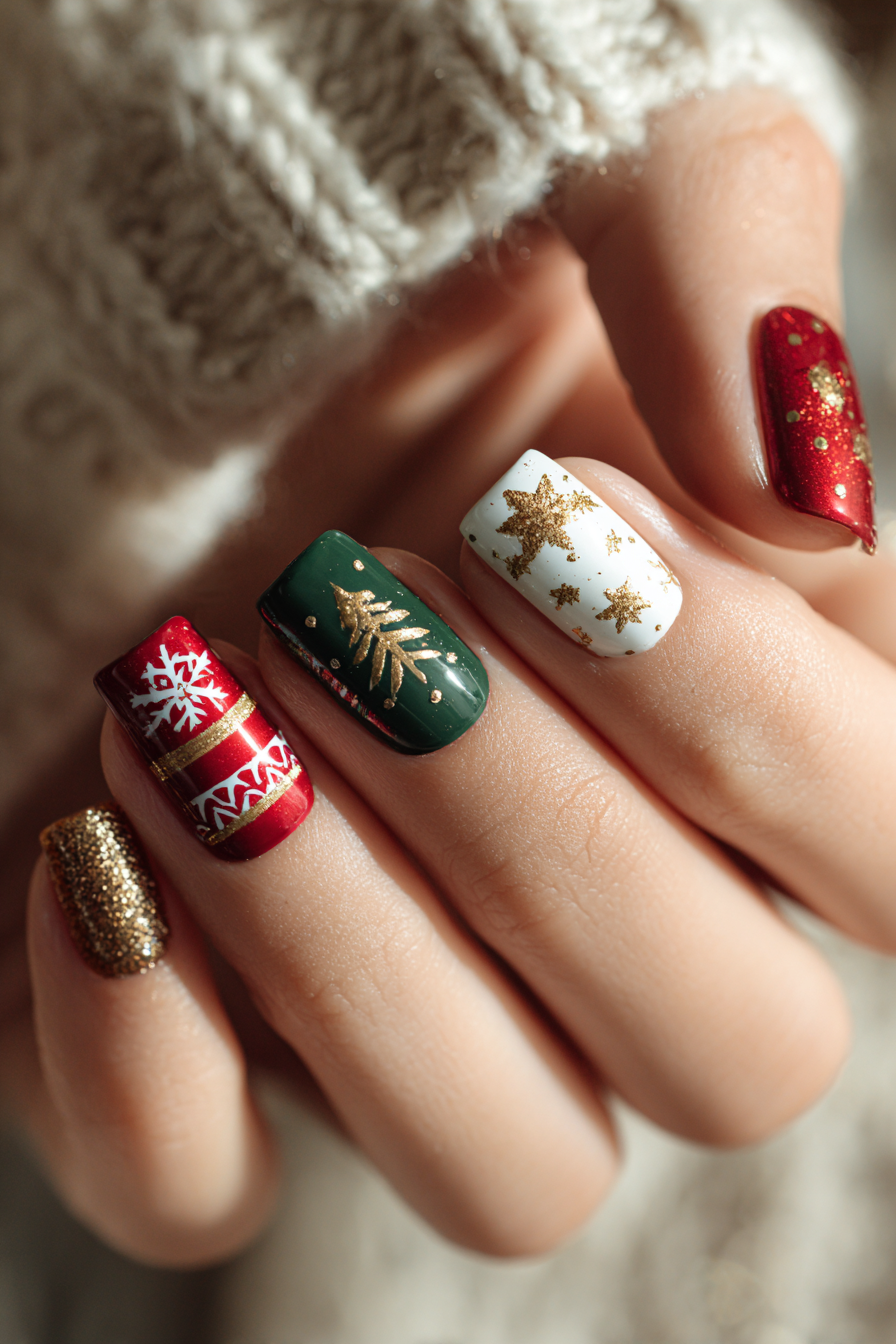 Roter Glitzer-Nagel — Festlich und Glamourös – Weihnachtsnägel Design 2025